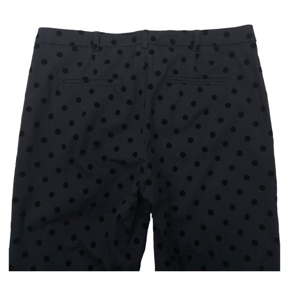 Cynthia Rowley Polka Dot Pants Womens Size 4 Low Rise Ankle Length Blue Black - Picture 10 of 11